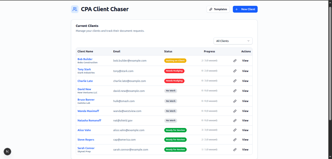 Dashboard Screenshot